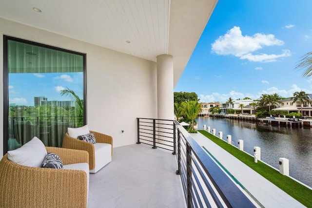 balcony with a water view