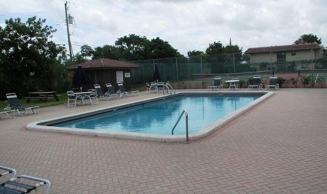 view of pool with a gazebo and a patio