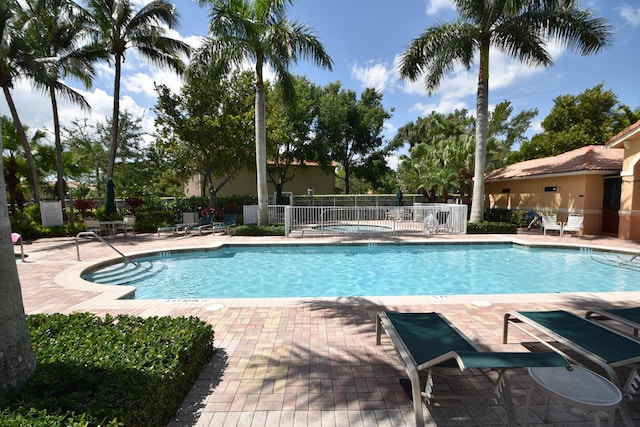 view of pool with a patio area