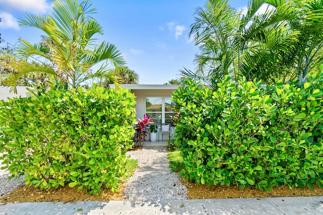 view of property hidden behind natural elements