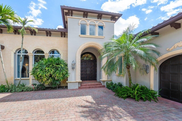 view of front facade featuring french doors