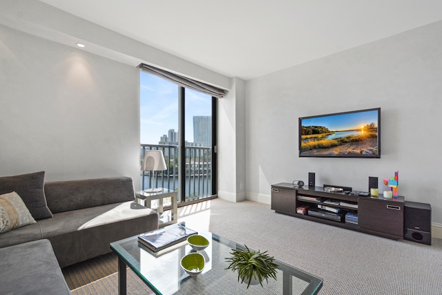 view of carpeted living room