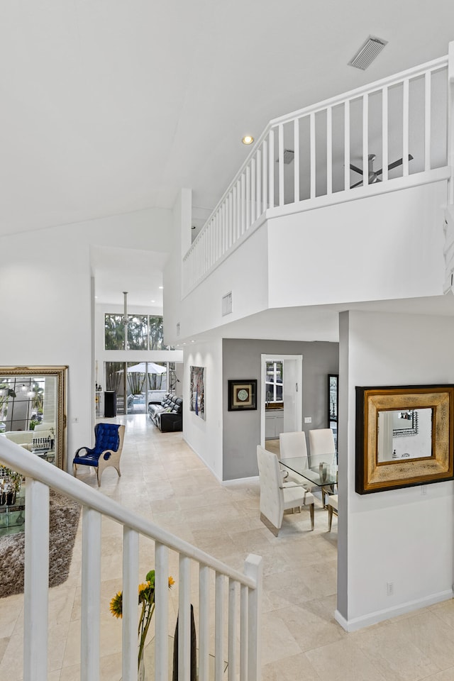 interior space with light tile floors