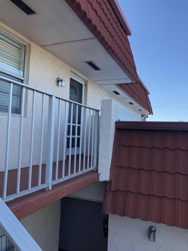 view of terrace featuring a balcony