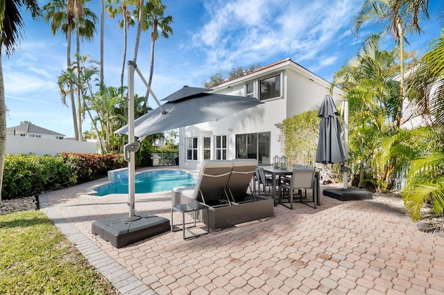 view of pool featuring a patio area