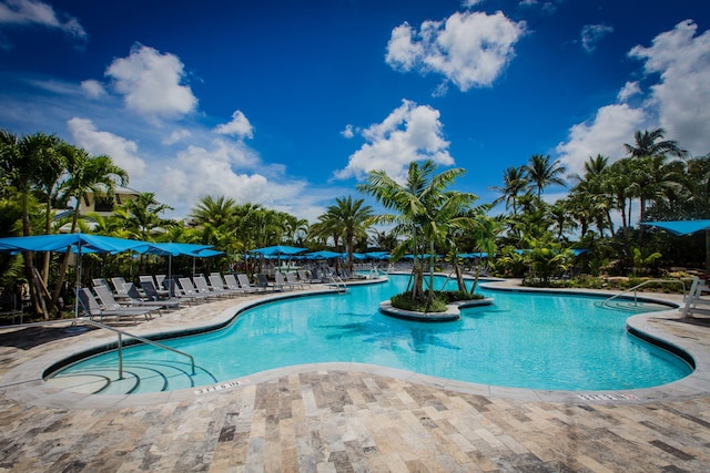 view of pool with a patio