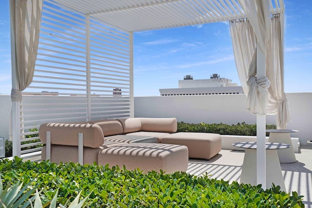 view of patio / terrace featuring a pergola