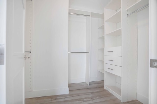 walk in closet featuring light wood-type flooring