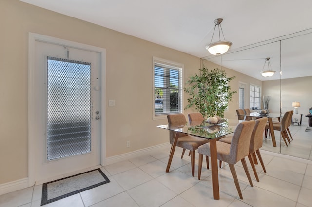 view of tiled dining space