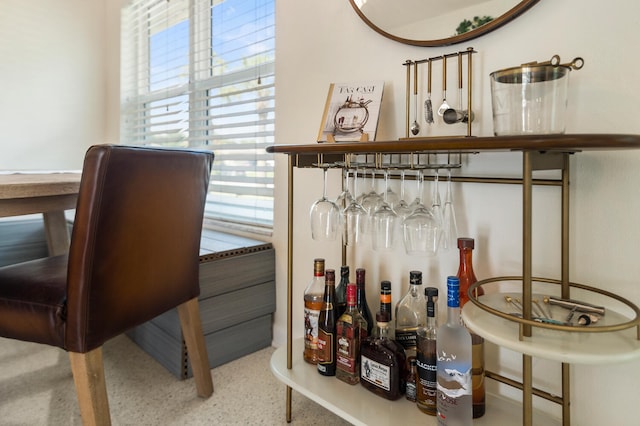 bar with speckled floor