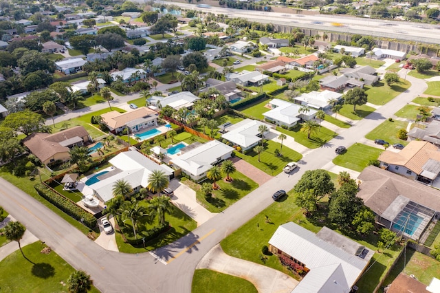 drone / aerial view featuring a residential view