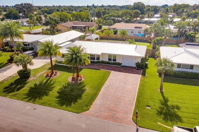 aerial view featuring a residential view