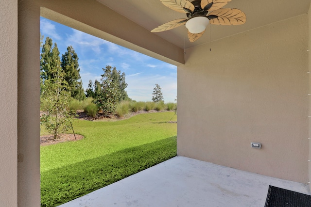 view of patio / terrace with ceiling fan