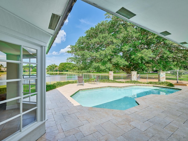 view of pool with a patio area