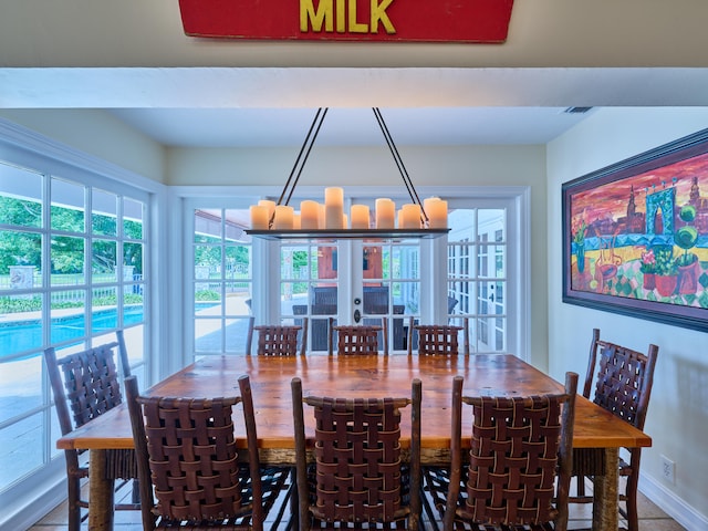 view of dining area