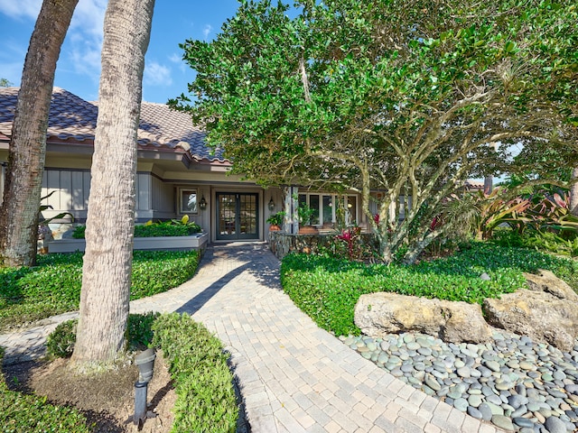 view of front of house with french doors