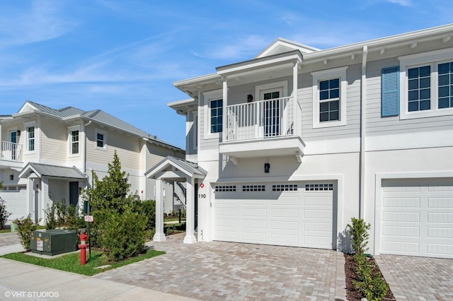 view of property featuring a garage