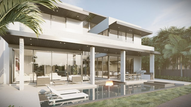 view of patio / terrace featuring fence