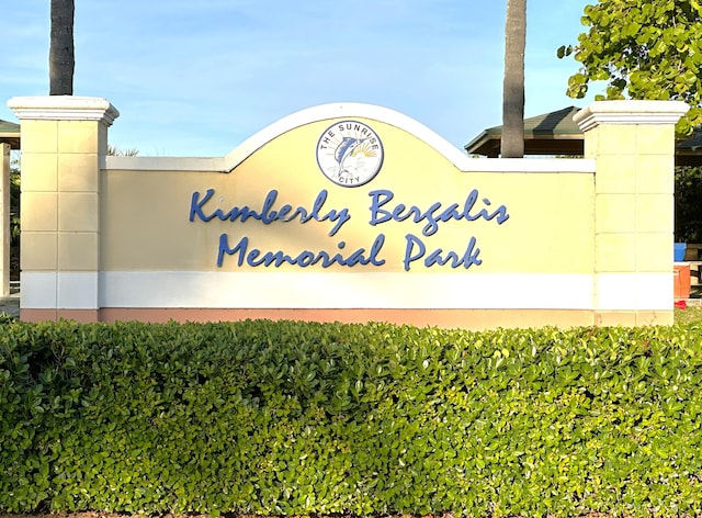 view of community sign