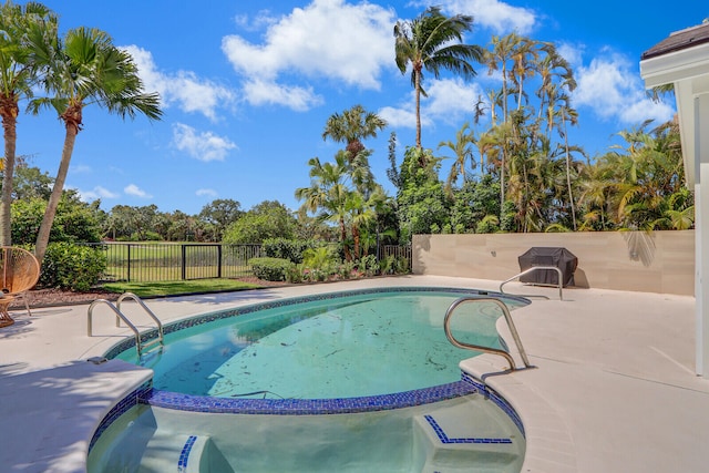 view of pool featuring a patio