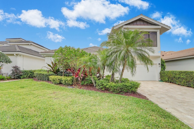 view of front of home with a front yard