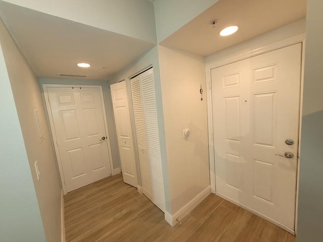 interior space featuring light hardwood / wood-style floors