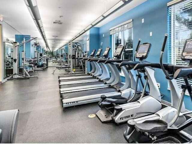 workout area with plenty of natural light