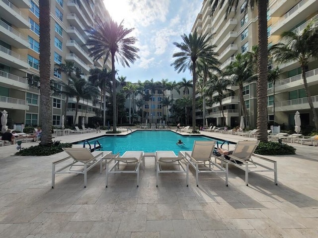 view of pool with a patio