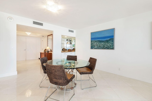 view of tiled dining area