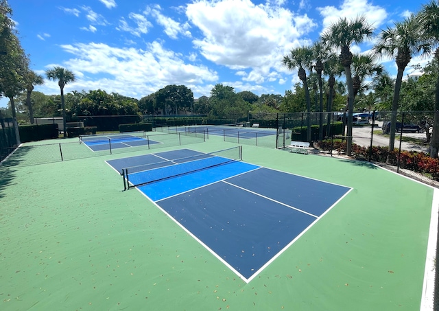 view of tennis court with basketball court