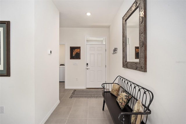 interior space with light tile floors