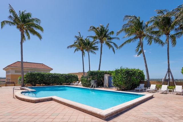 view of pool with a patio area