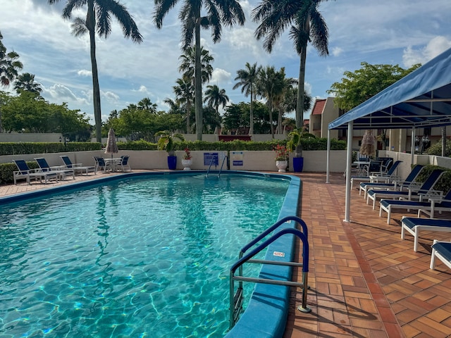 view of pool featuring a patio area