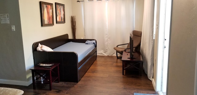 bedroom featuring dark wood-type flooring