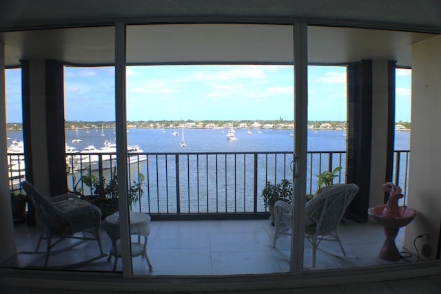 balcony with a water view