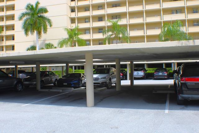 view of parking featuring a carport