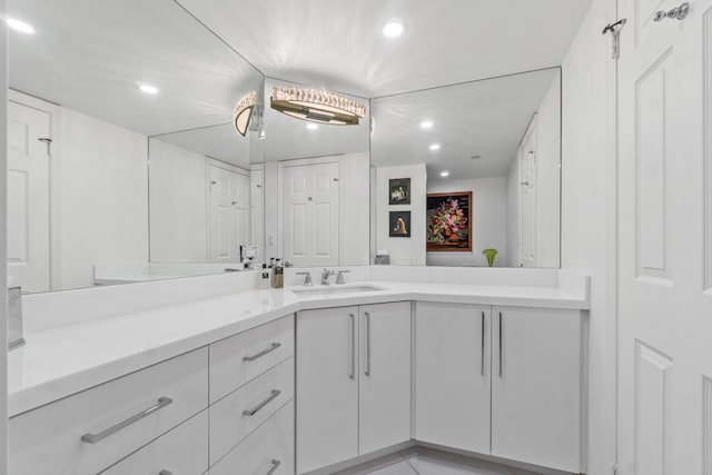 bathroom with oversized vanity