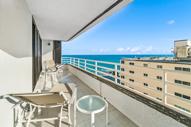 balcony with a water view