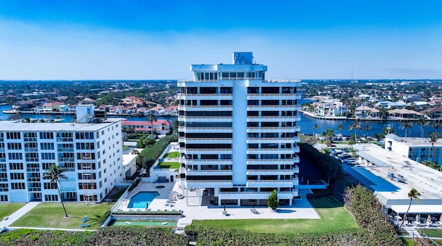 exterior space featuring a water view