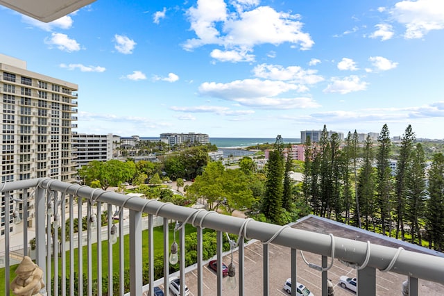 balcony with a water view