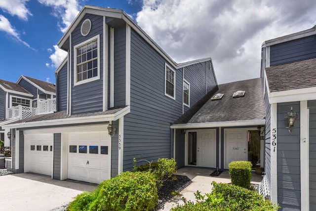 view of front property with a garage