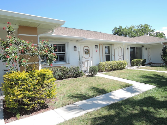 ranch-style house with a front yard