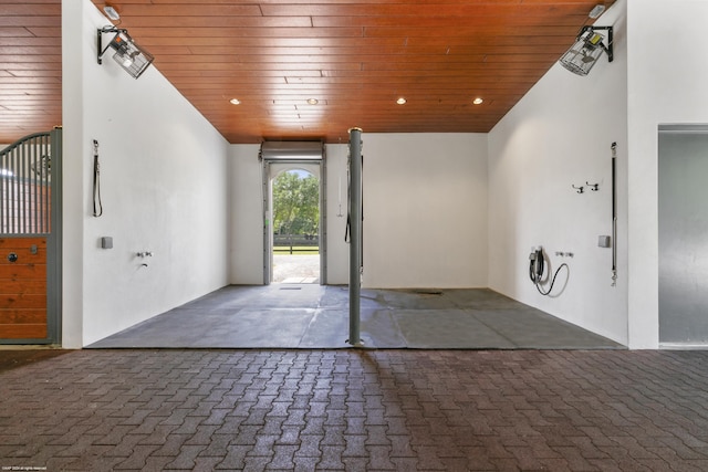 interior space featuring wood ceiling