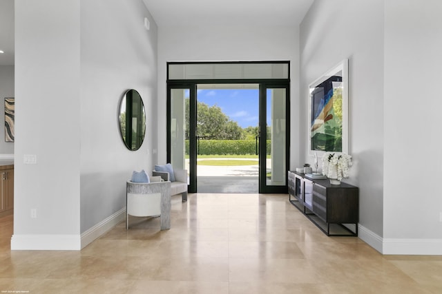 foyer with french doors