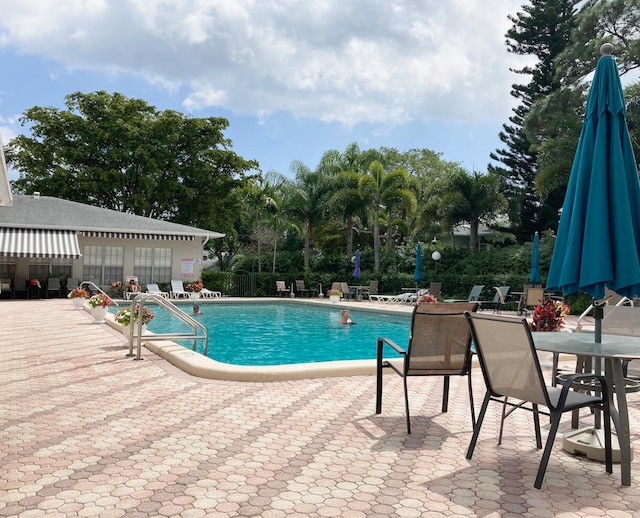 view of pool with a patio area