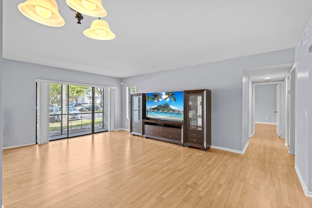 empty room featuring light hardwood / wood-style floors