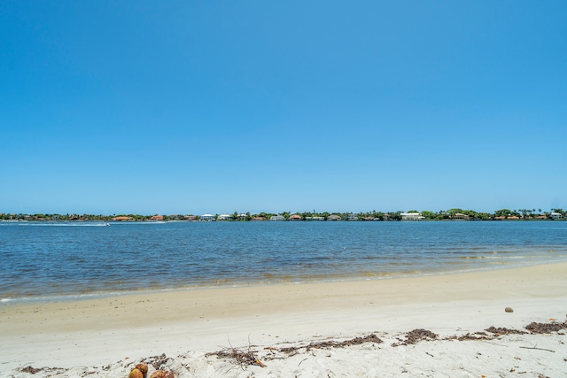 view of water feature with a view of the beach