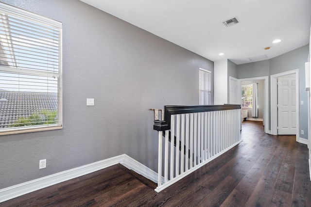 hall featuring dark hardwood / wood-style floors