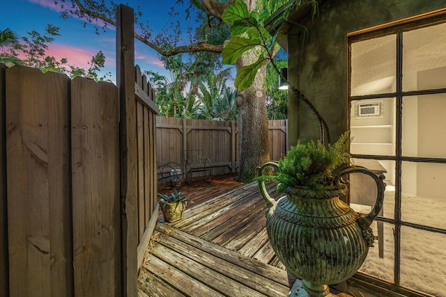 view of deck at dusk