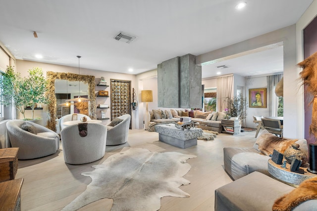 living room featuring hardwood / wood-style flooring